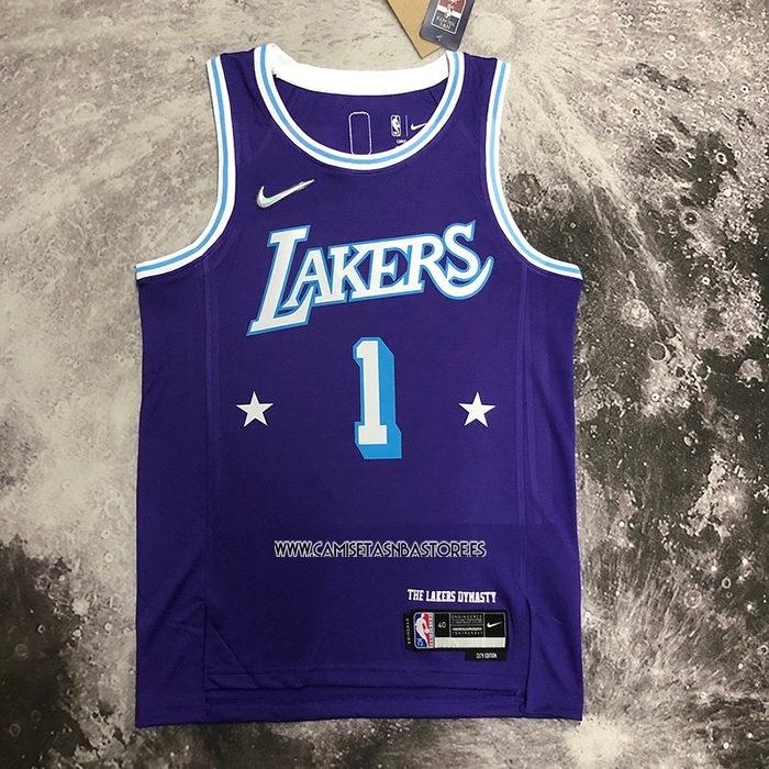 NO 1 Camiseta Los Angeles Lakers Ciudad 2021-22 Violeta D'Angelo Russell